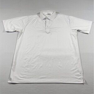 Collars & Co. Semi-Spread Collar Polo Mens White Featherweight Shirt Golf Sz L